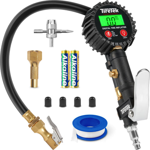 TireTek Digital Tire Inflator, Tire Pressure Gauge, Air Chuck, Air Tools, Tire Gauge, Tire Inflator Gauge, Air Compressor Attachments, Air Gauge Tire Pressure Inflator