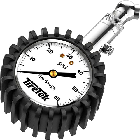 TIRETEK Tire Pressure Gauge for Cars (0-60 PSI) - Tire Gauge for Tire Pressure, Heavy Duty Air Pressure Gauge ANSI Certified - Car Accessories