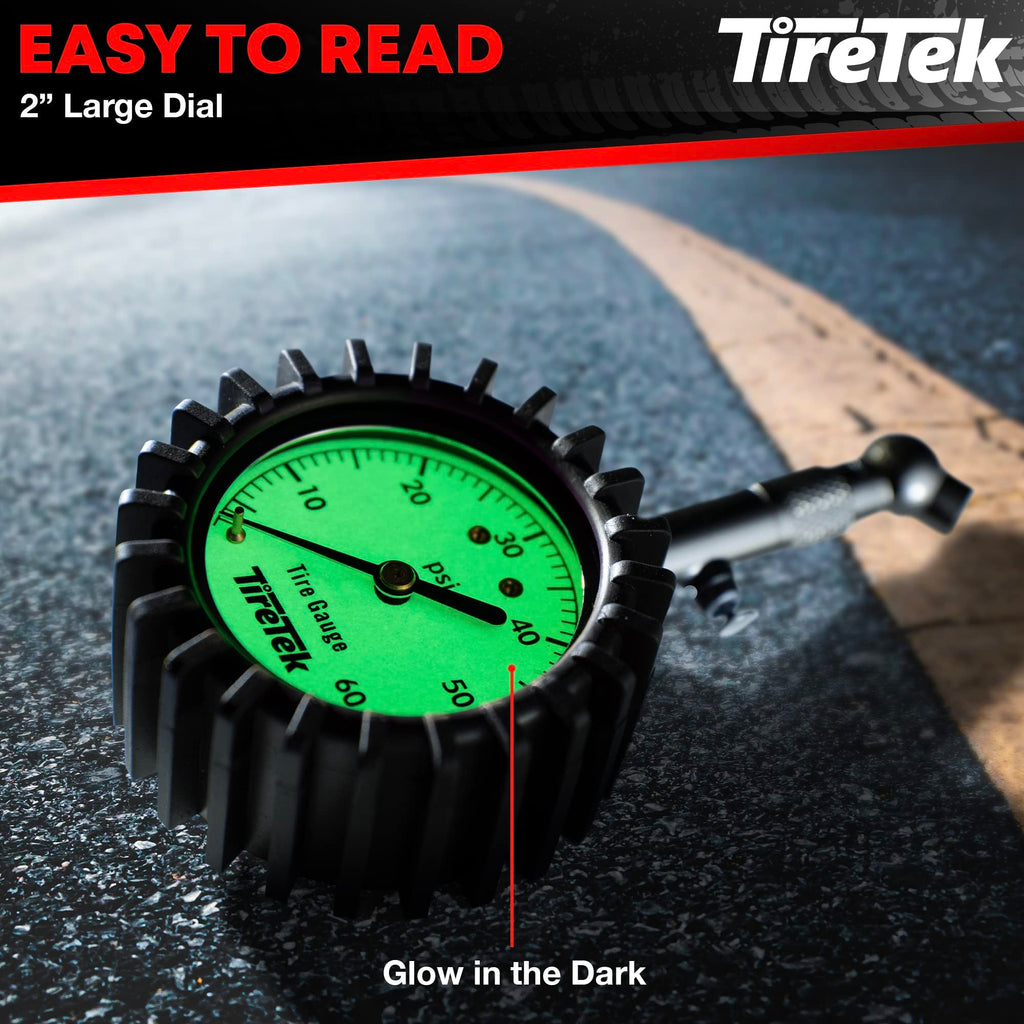 TIRETEK Tire Pressure Gauge for Cars (0-60 PSI) - Tire Gauge for Tire ...