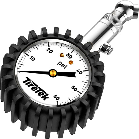 Tire Pressure Gauge for Cars (ANSI Certified) Premium Air Pressure Gauge for Tires - Easy to Read Glow in The Dark Automobile Analog Circular Dial