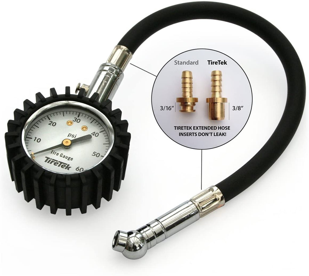 TireTek Tire Gauge 0-60 PSI Tire Pressure Gauge for Truck, Car, Motorcycle,  ATV, and SUV with Flexible Air Chuck and ANSI B40.1 Accuracy $15.99
